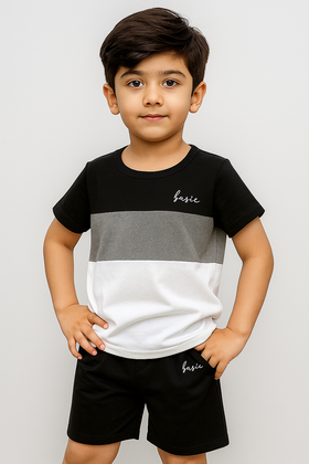 Black Penal Short Set