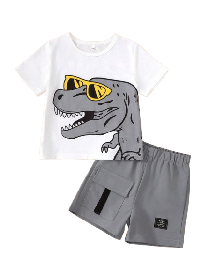 Cartoon Dinosaur Short Set