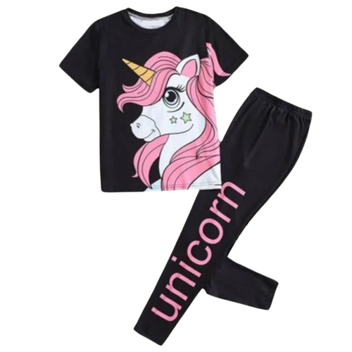 Unicorn Black Colourful Tracksuit