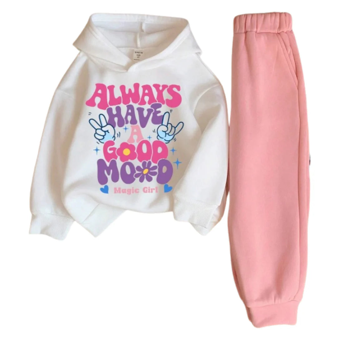 Cute Colorful Fleece Hoodie Tracksuit