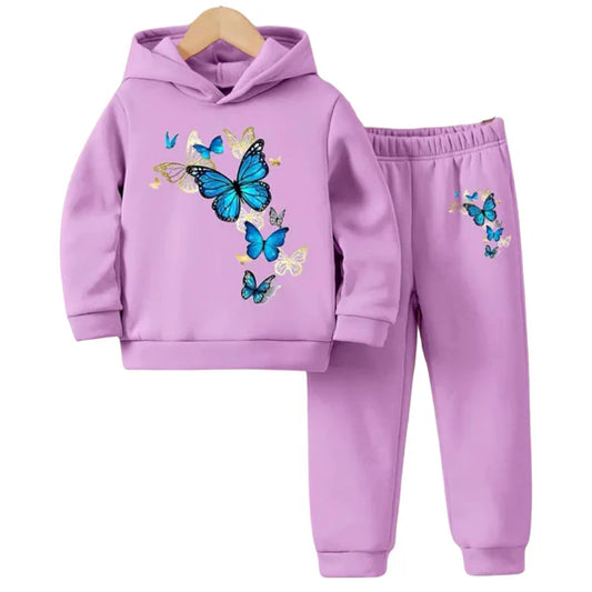 Butterfly Fleece Hoodie Tracksuit